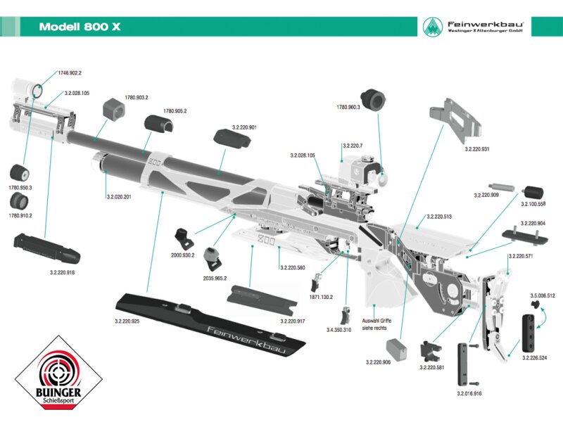 Feinwerkbau Griff für Luftgewehr Modell 800