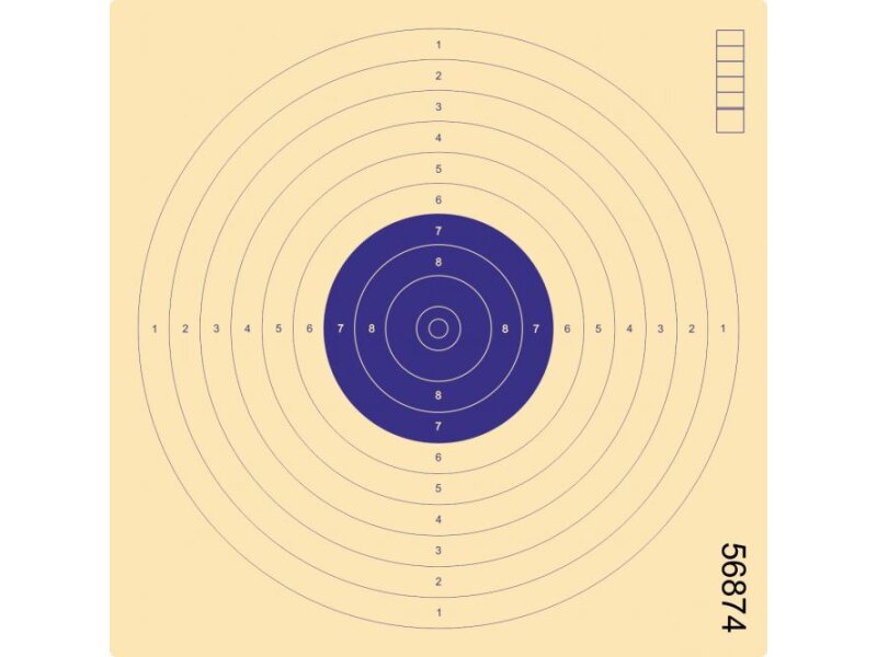 Air pistol target 17x 17, colored