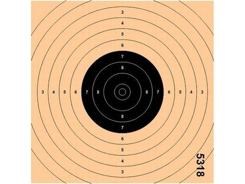 Air pistol target, black, numbered, 250 Stk.