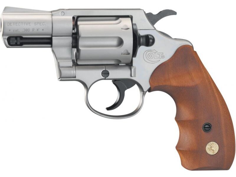 Umarex Colt Detective Special vernickelt, Holz-Griffschalen