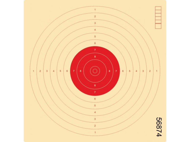 Air pistol target 17x 17, colored