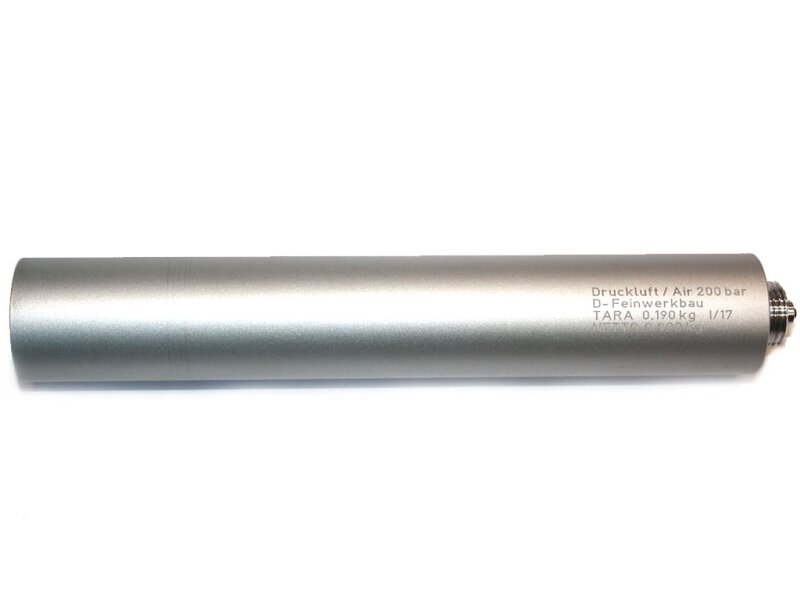 compressed air cylinder for Feinwerkbau air pistol silver long