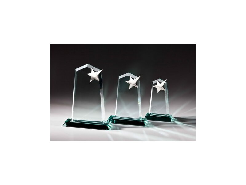 JADE Glass Trophy Tower with Metallstern