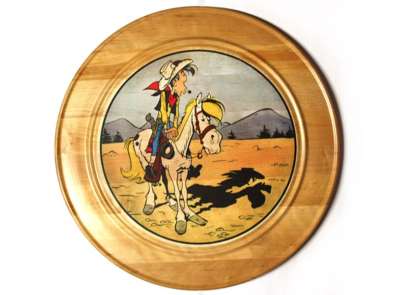 Schützenscheibe 45 cm, Lucky Luke mit Pferd und Landschaft