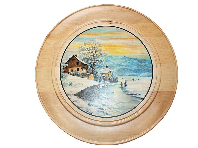 Schützenscheibe 45 cm, Haus am See im Winter