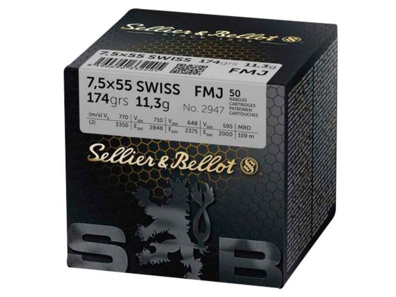 S&B 7,5x55 Swiss FMJ 174grs. 50St.