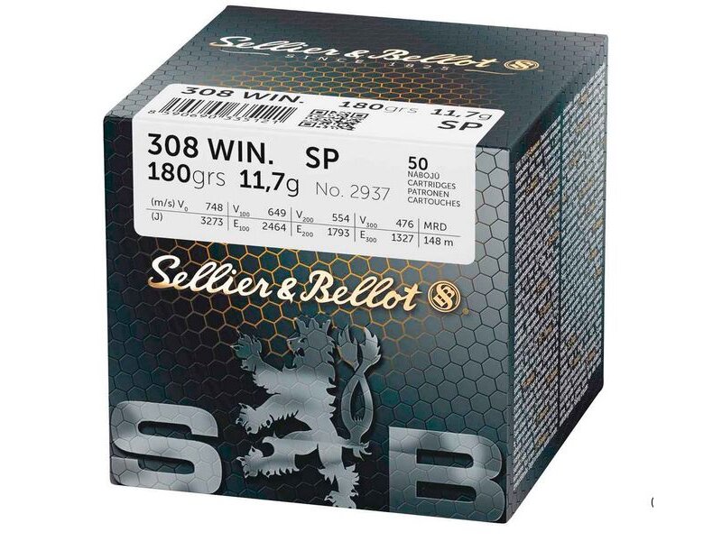 S&B .308Win. SP Teilmantel 11,7g/180grs. 50St.