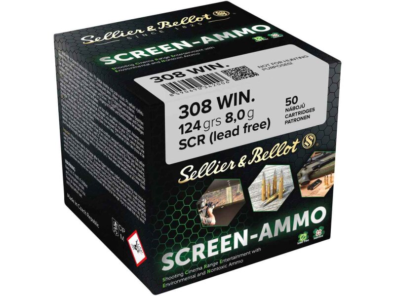 S&B .308 Win. Screen-Ammo NonTox SCR Zink 8,0g/124grs. - 50St.