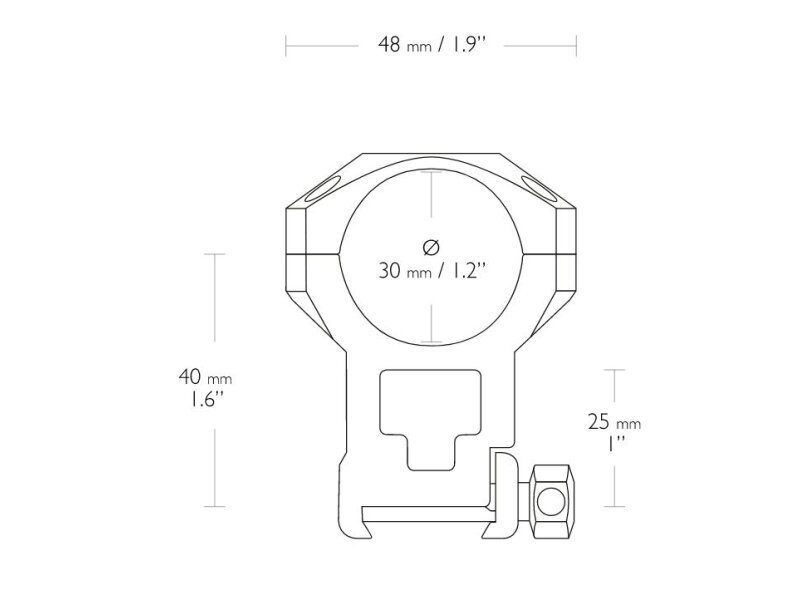 Hawke Taktische Ringmontage mit Versatz - 30mm