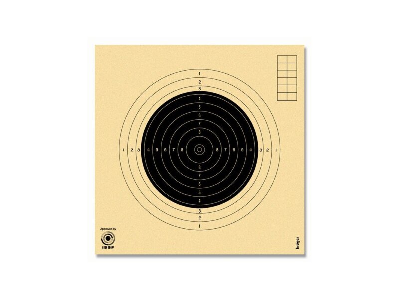 Small bore target 20 x 20 black, numbered