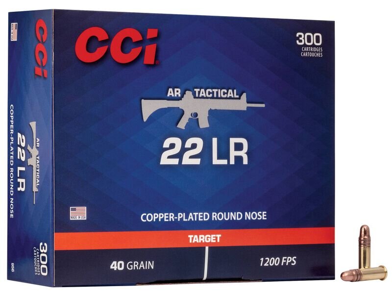 CCI .22lr AR Tactical - Copper Plated Round Nose 40 grs. - 300 Stück